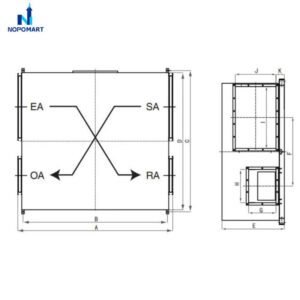 Thiết bị thông gió thu hồi nhiệt lọc không khí nanyoo nmd