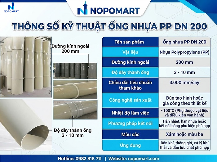 Ống nhựa PP DN 200