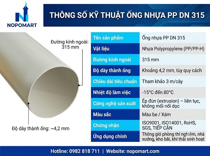ống nhựa PP DN 315