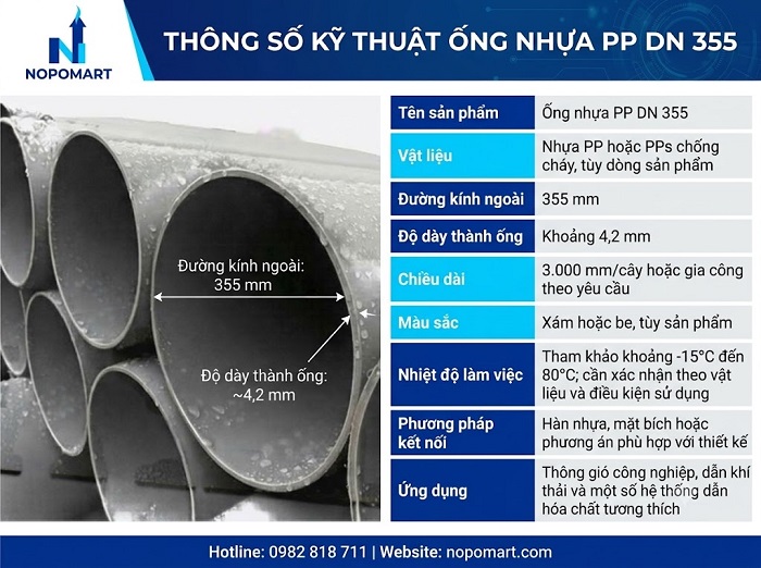 ống nhựa PP DN 355